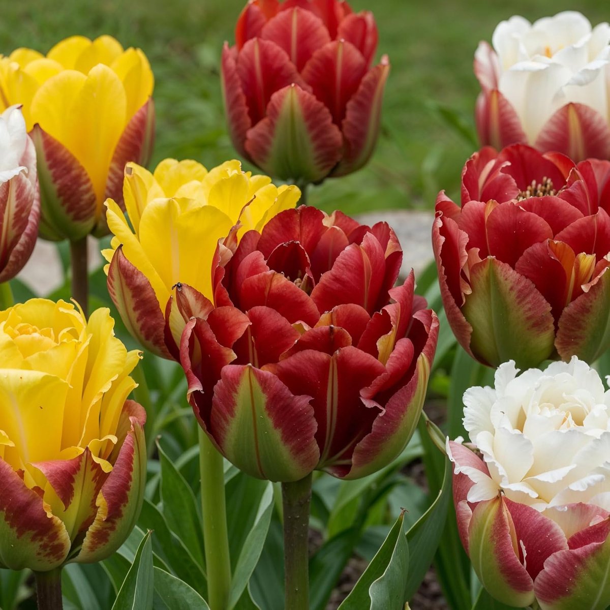 Tulpen - Sorbetto - 6 stuks - Bloembollen - Meerkleurig - Bloem bollen - Tulpenbollen
