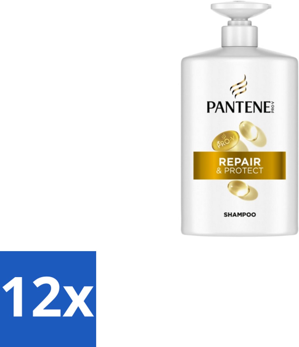12 x Pantene - Pro-V – Shampoo – Repair & Protect – 1000 ml - Haarbescherming - Haarversterking - Schadebevordering - Stylingbescherming - Voedingsstoffen