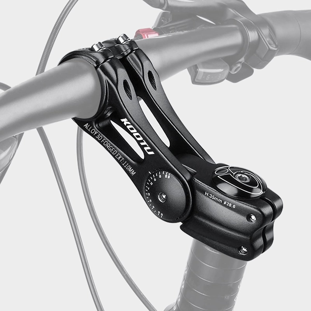 KOOTU Fietsstuurpen, 28.6mm 31.8mm Fietsstuur Extender Aluminium Zeshoekige Gat Ontwerp 85 Graden Verstelbaar Stuur - ShopVlot