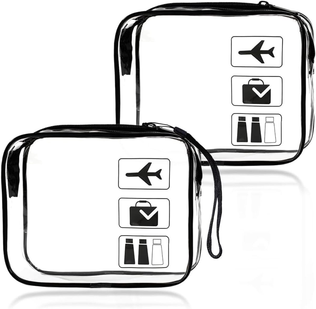Transparante Make-uptas - Zwart - 20,5 x 15,5 x 5,5 cm - Duurzaam en Waterdicht - Voor Reizigers