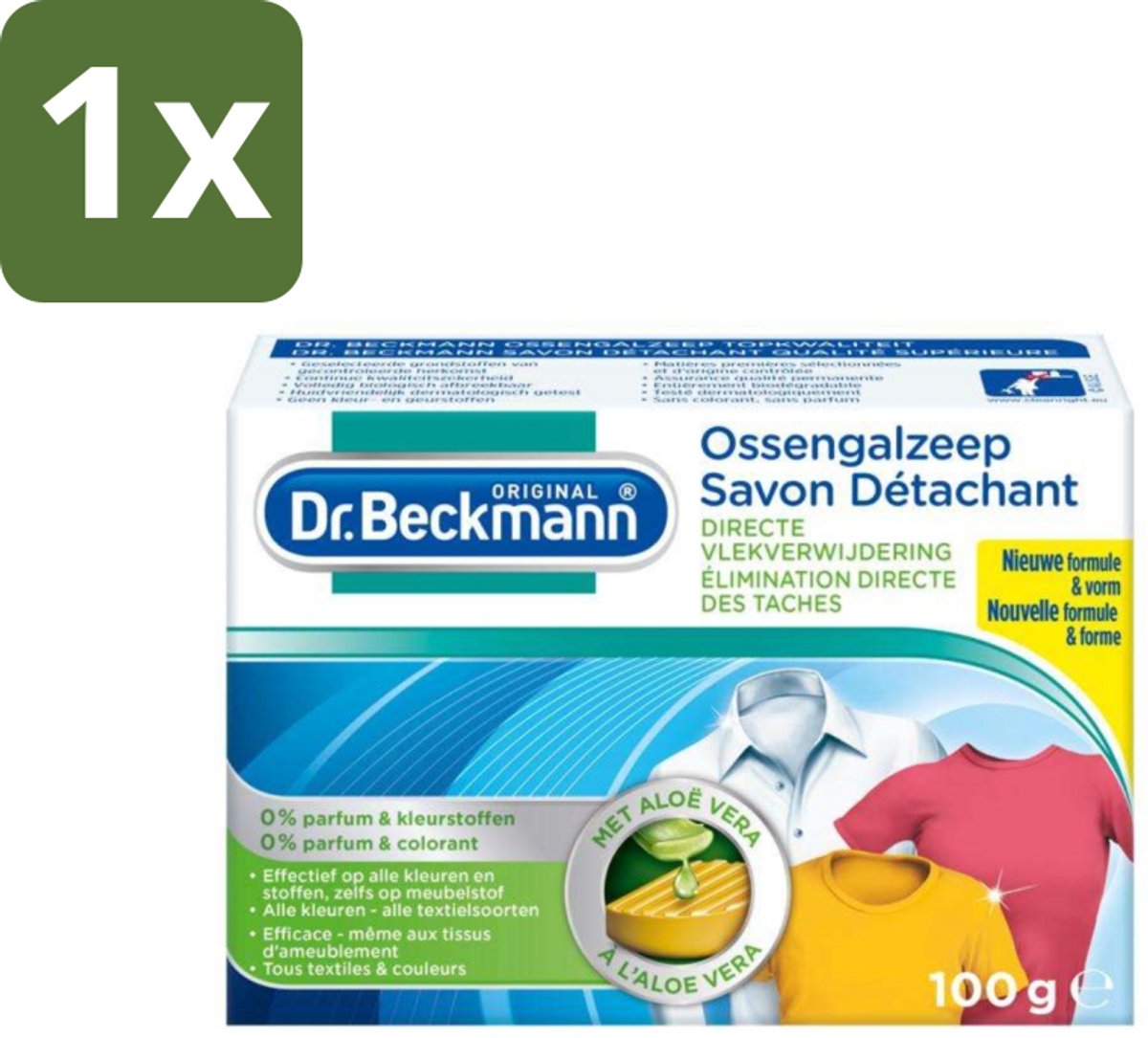 Dr.Beckmann - Vlekkenverwijderaar - Ossengalzeep Met Aloë Vera - Witte en Gekleurde Was - 100g - 1 stuk