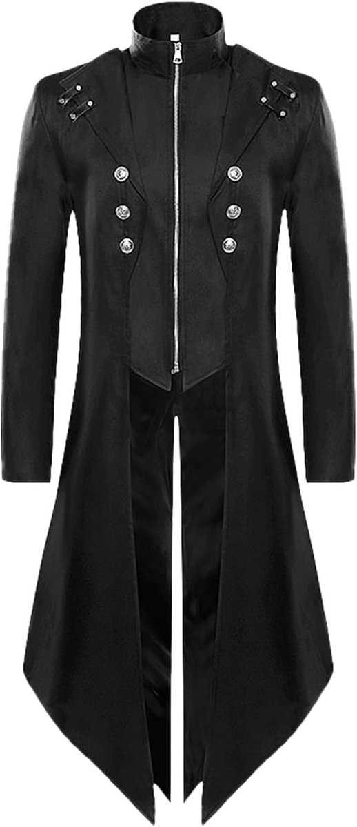 Vintage Steampunk Herencostuum met Staartjas voor Halloween, Cosplay en Carnaval - Gothic en Middeleeuws Thema
