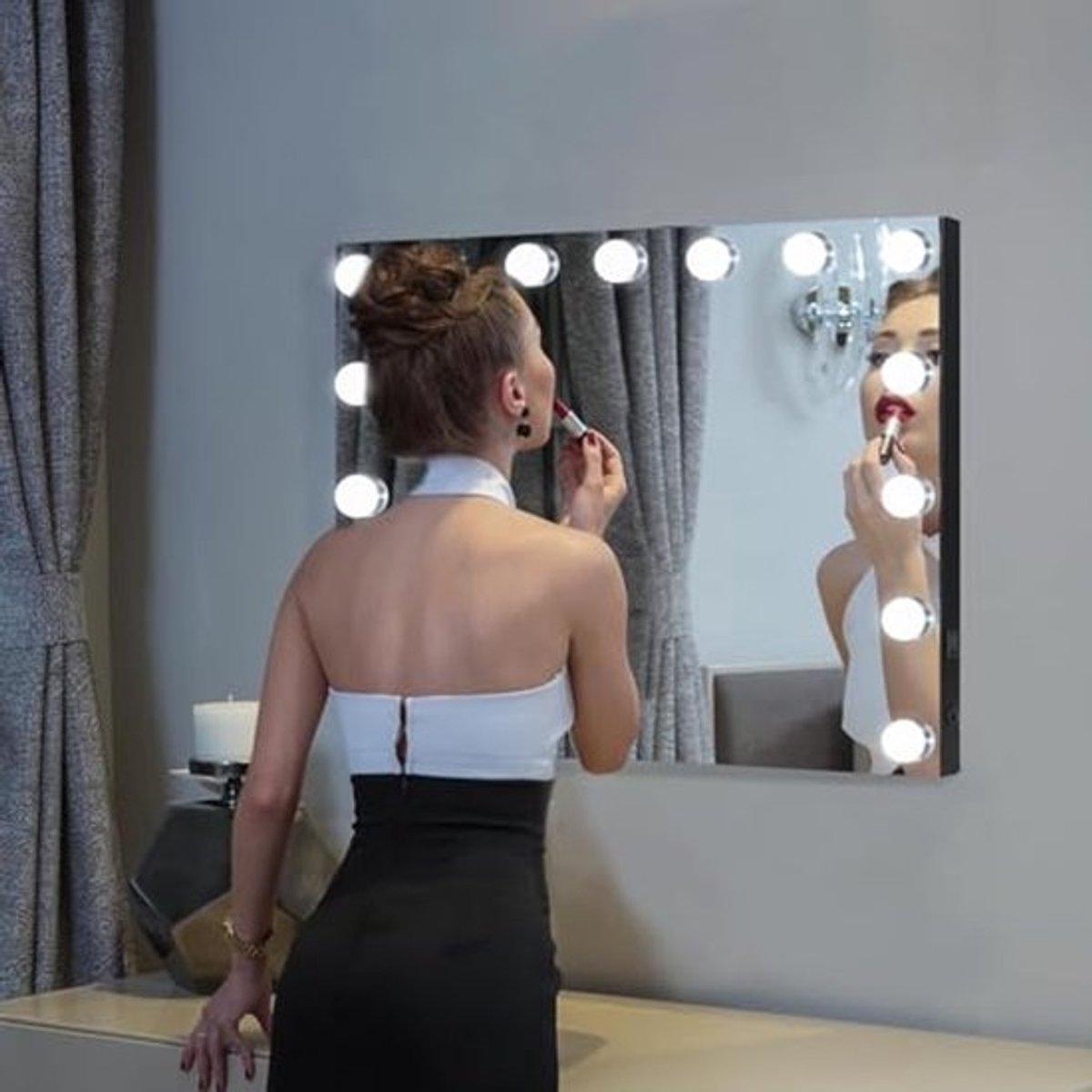 Hollywood Make-upspiegel met Dimbare LED Verlichting en Verstekende Vergroting