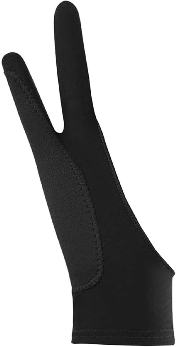 Tekenhandschoenen voor kunstenaars, 2 vingers, anti-vingerafdruk, ademend en elastisch, 19.5 cm x 8 cm, ideaal voor tekenen en schilderen