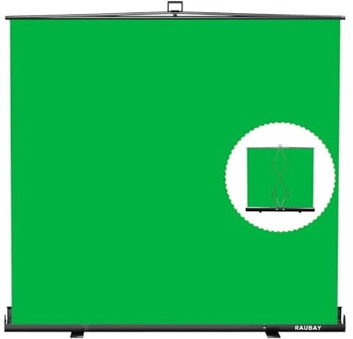 Groot 200 x 200 CM Opvouwbaar Groen Scherm Achtergrond – Draagbaar en Intrekbaar Chroma Key Paneel voor Videoconferentie en Fotostudio