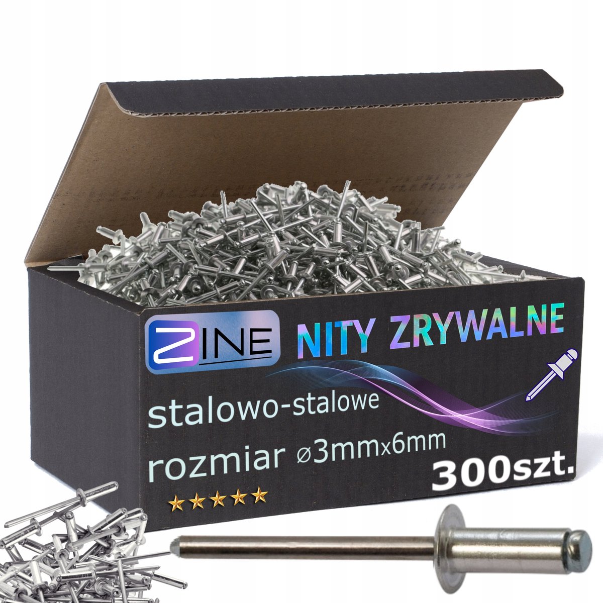 300x Merkloze Staal Blindklinknagels 3x6mm - Sterk & Duurzaam