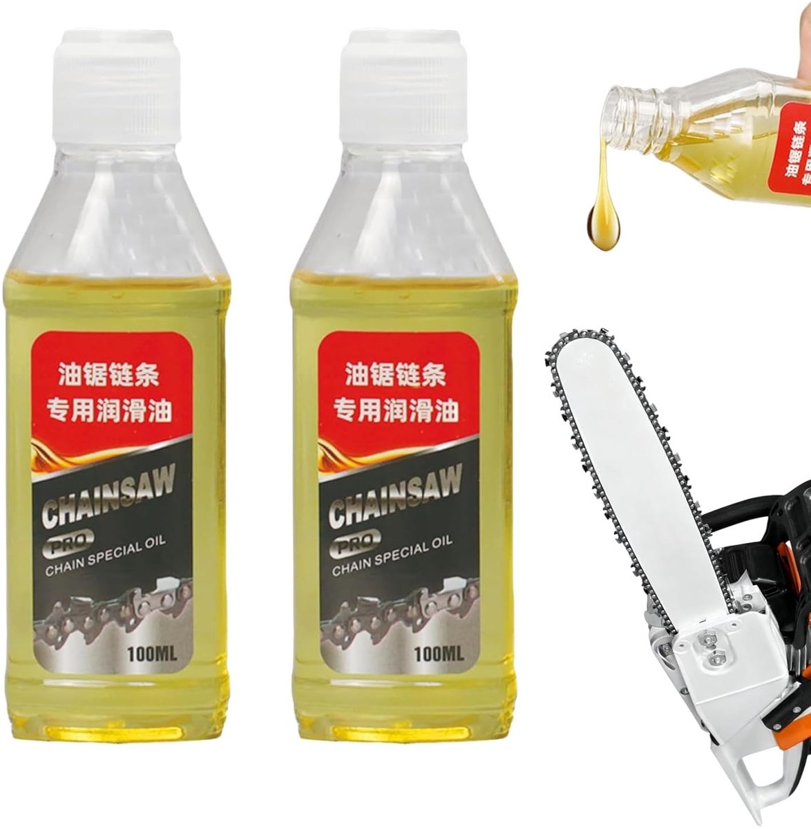 Set van 2 zaagoliën 100 ml voor tuinmachines en kettingzagen - Onderhoud en bescherming van zaagbladen
