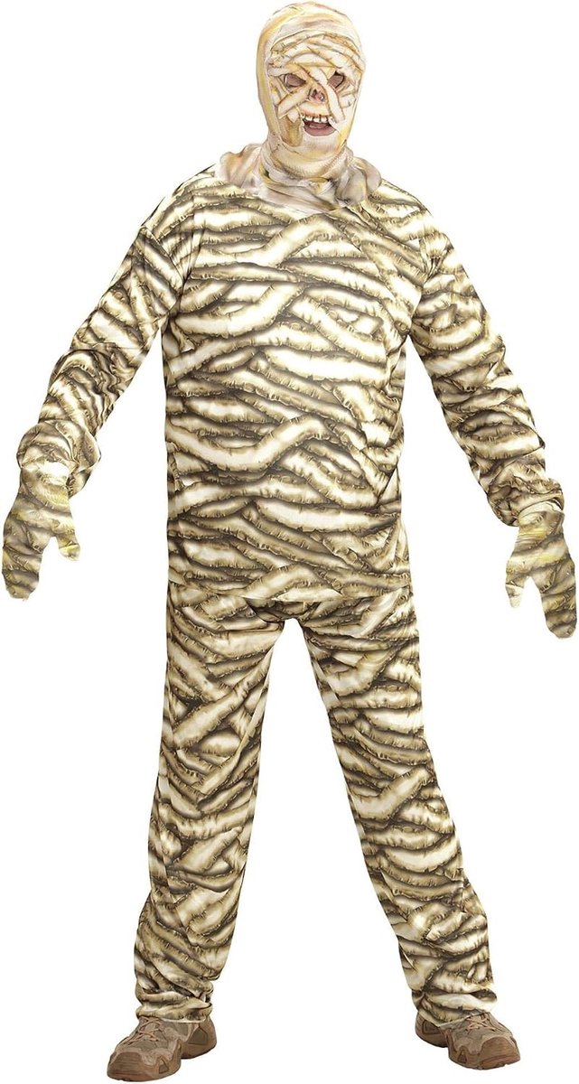 Kostuum - Mummie - Maat S - Compleet Kostuum met Broek en Masker - Voor Feestjes en Verkleedpartijen
