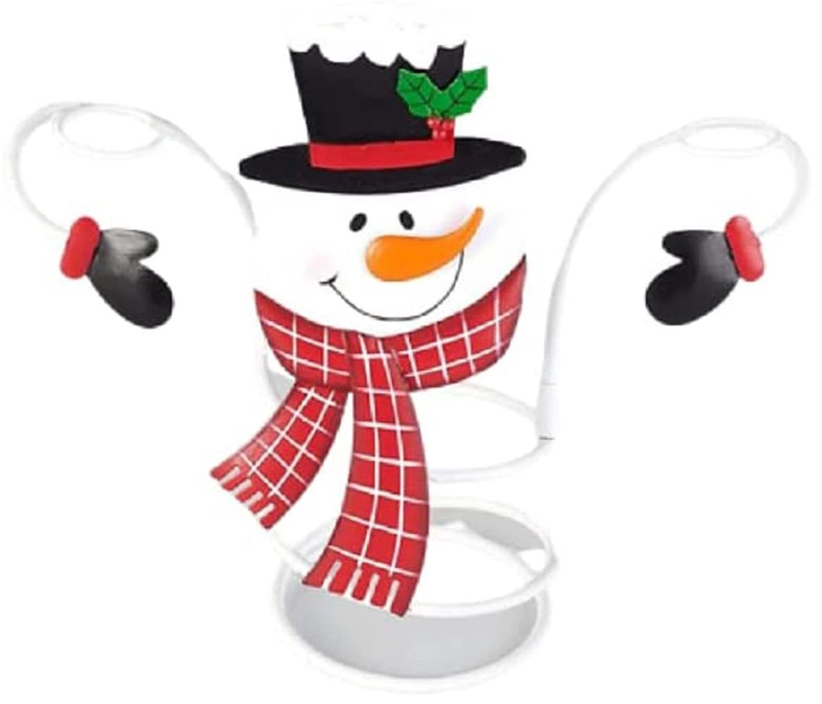 Elzusha - Wijnfles en Glashouder - Kerstthema Sneeuwman