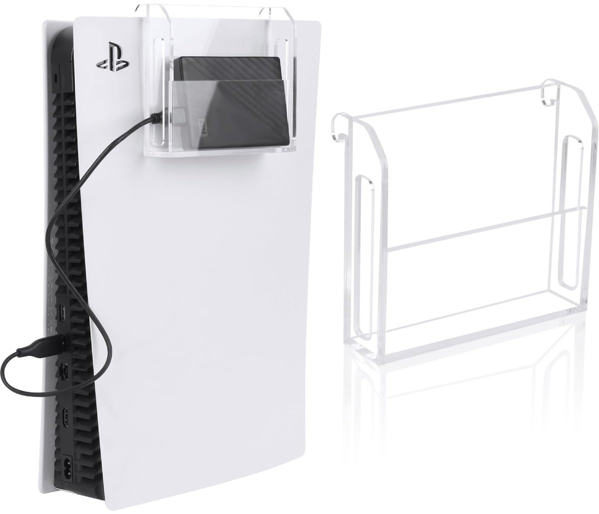 Elzusha - Acryl Houder voor PS5 Hardeschijf met Wandmontage