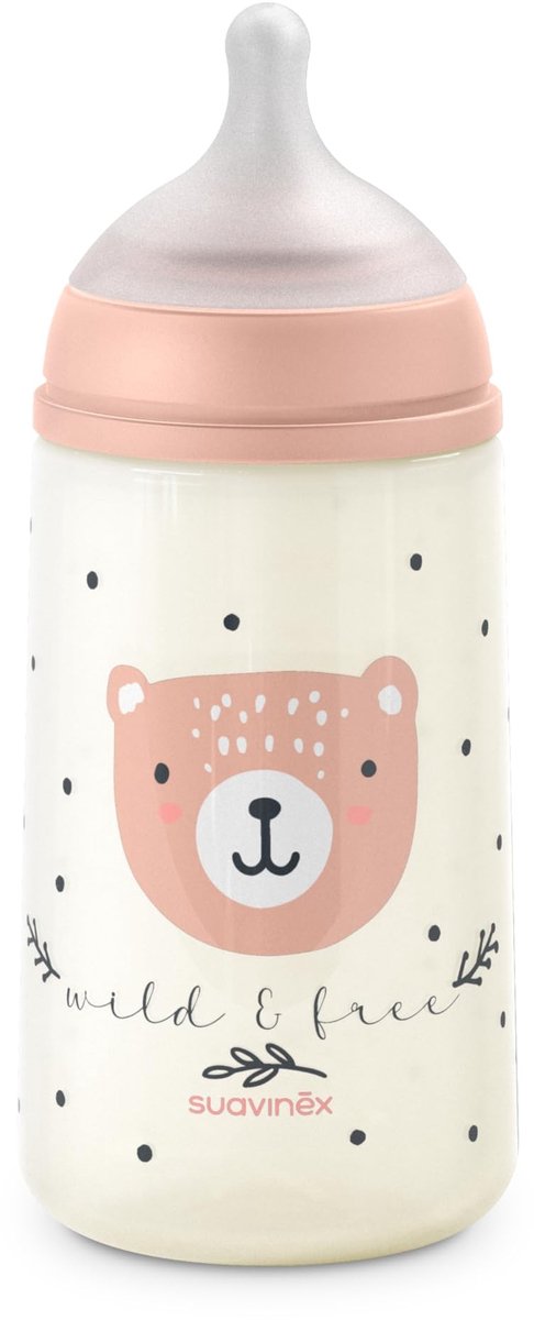 Elzusha - Fles 270 ml met fysiologische speen - Antikoliek - Roze