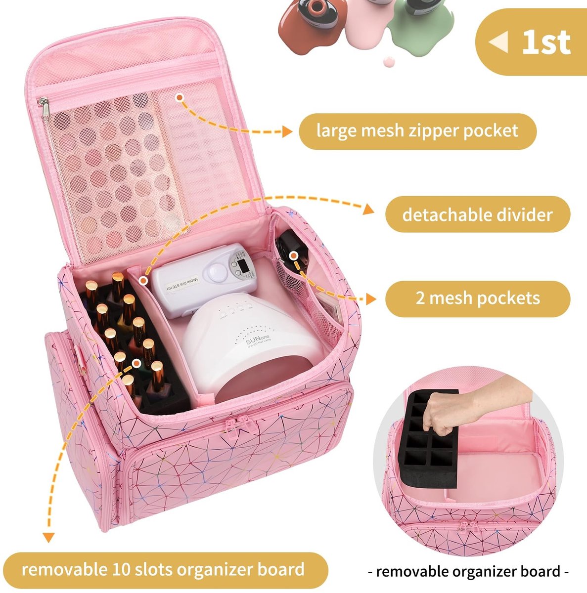 Elzusha - Professionele Nagelkoffer - Extra Grote Capaciteit voor Nagellak en Gereedschap