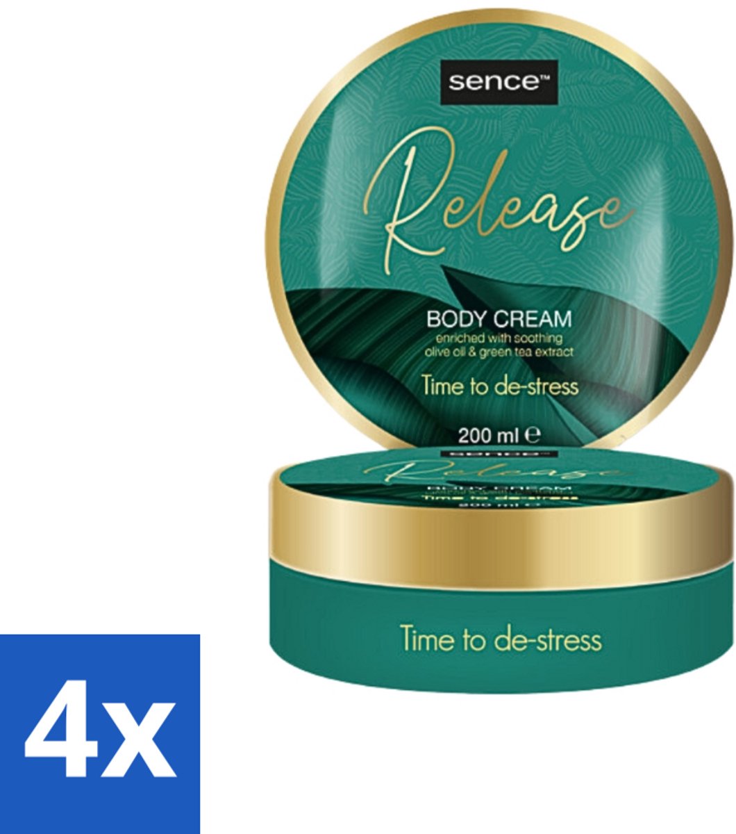 4 x Sence - Release - Bodycrème - Wellness - 200 ml - Bodycrème - Wellness - Ontspanning - Huidverzorging - Eucalyptus