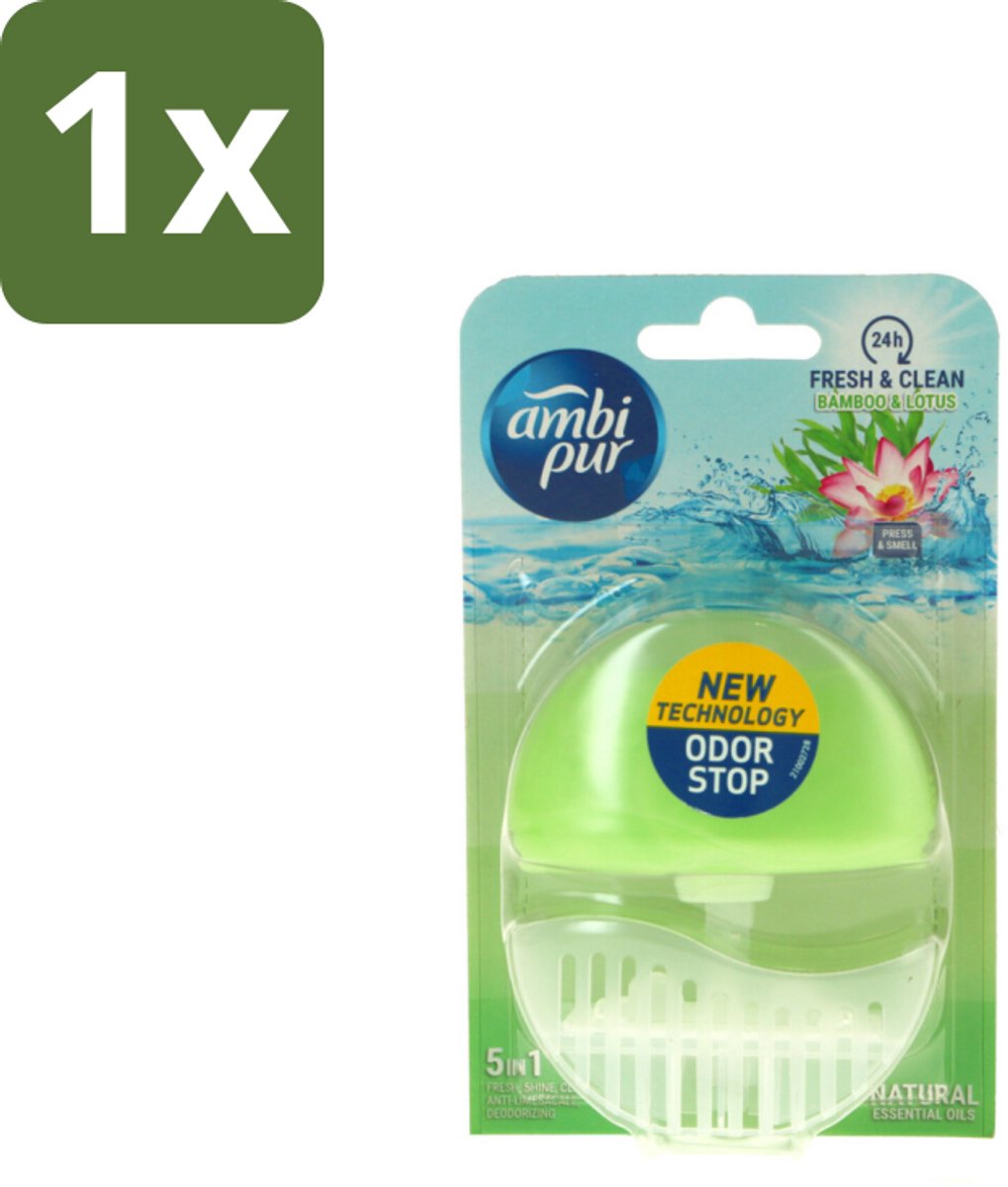 1 x Ambi Pur Toiletblok Starterkit 5in1 Bamboo & Lotus - Toiletblok - Toiletpot - Hygiëne - Reiniging - Frisheid