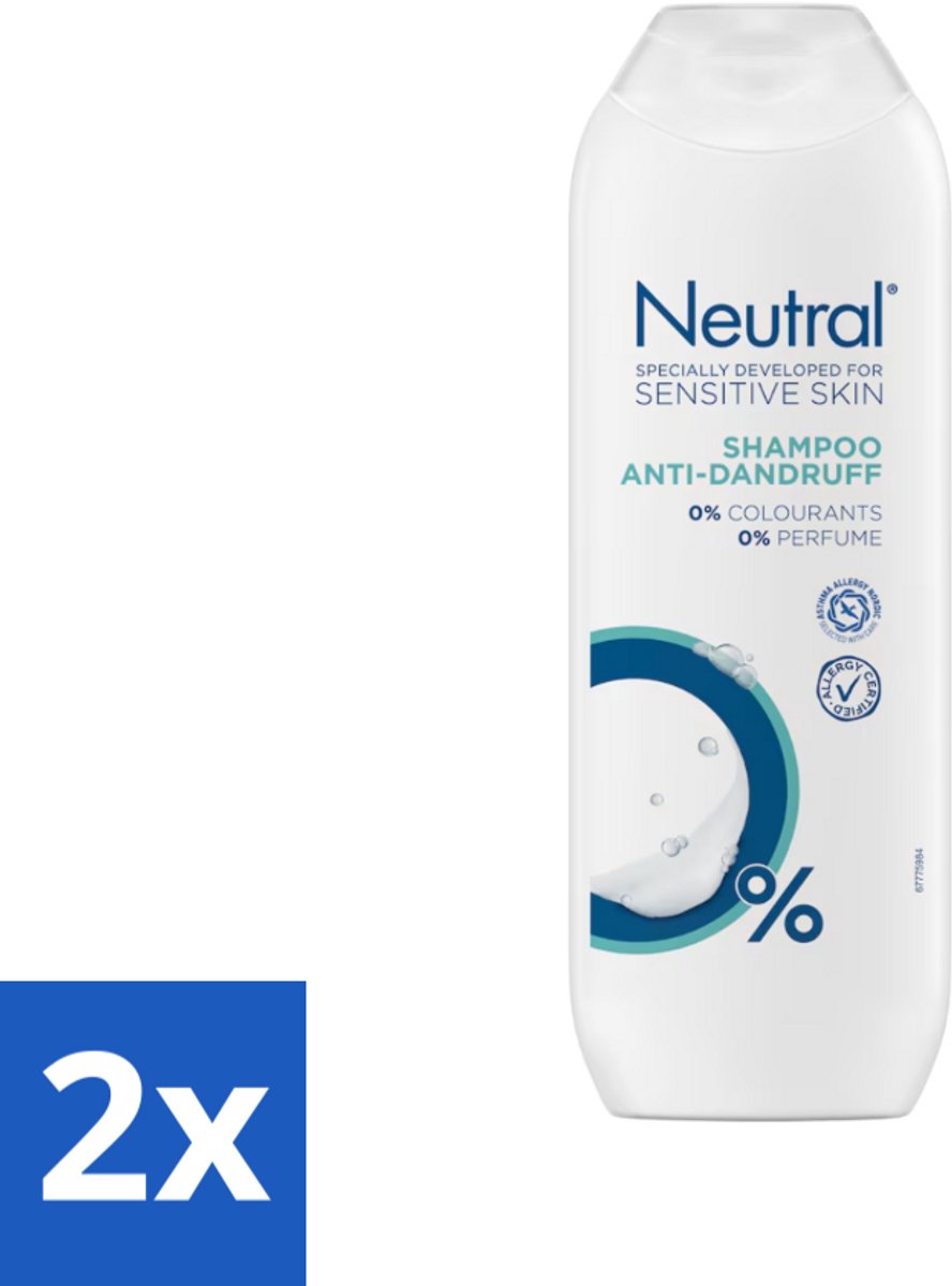 2 x Neutral - Shampoo - Gevoelige Huid - Anti-Roos - 0% Kleurstof & Parfum - 250 ml - Anti-roos Shampoo - Gevoelige Huid - 0% Parfum - 0% Kleurstof - 0% Parabenen