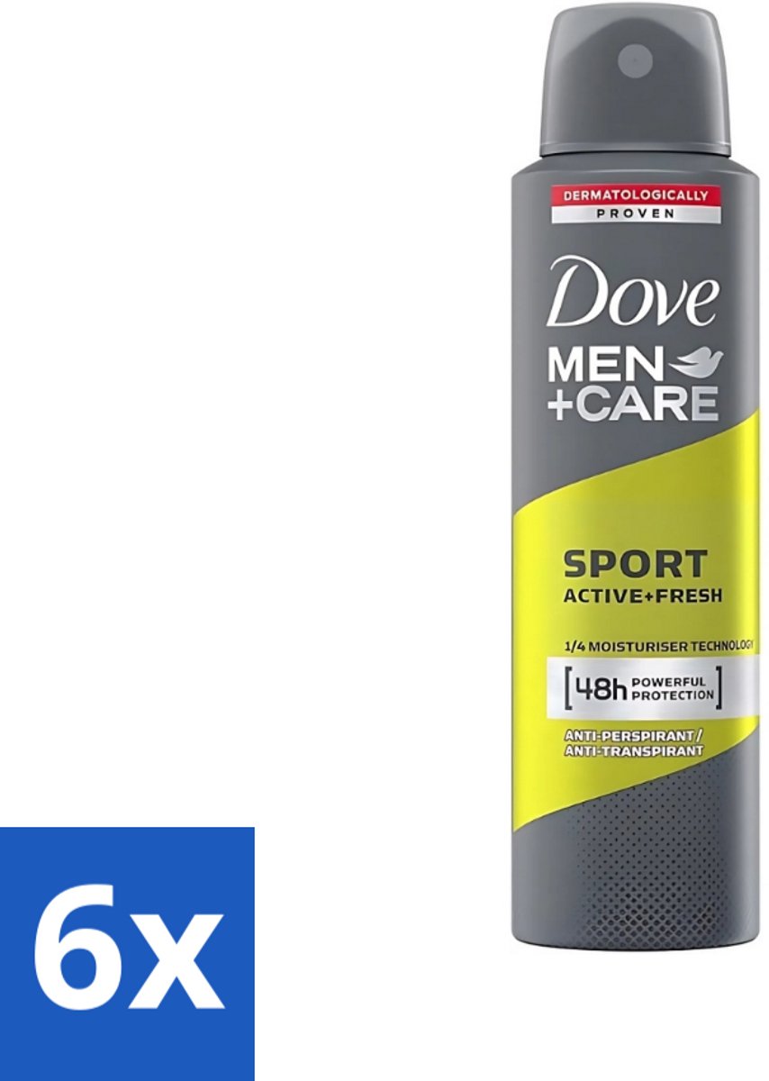 6 x Dove - Deodorant - Men Care Sport Active Fresh - Verfrissend en energiek - 150 ml - Sport Deodorant - Actieve Mannen - Zweetgeur - Frisse Geur - Deodorant Spray