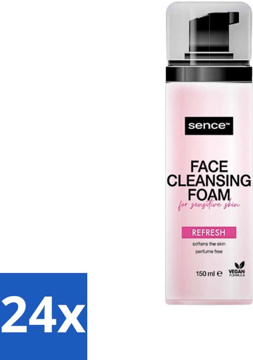 24 x Sence - Gevoelige Huid - Gezichtsreiniger - Foam - 150 ml - Gevoelige Huid Reinigen - Gezichtsreiniger Foam - Milde Reiniging - Poriën Reinigen - Make-up Verwijderen