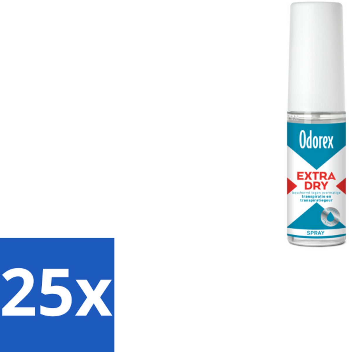 25 x Odorex - Deodorant Spray - Extra Dry - Krachtige Bescherming - 30 ml - Voordeelverpakking - 25 stuks