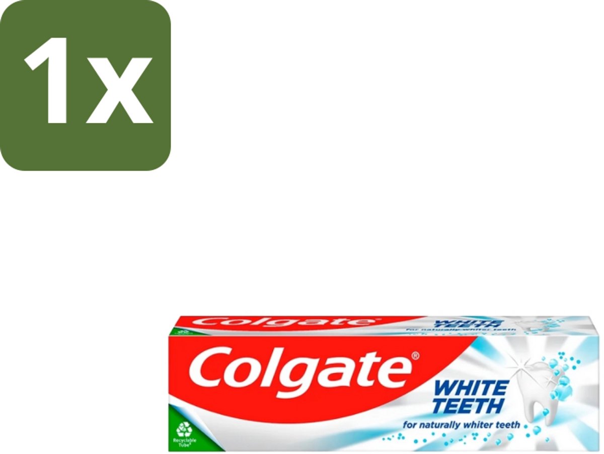 1 x Colgate – Tandpasta – White Teeth – 75 ml - Tandpasta - Witte Tanden - Wittere Tanden - Tanden Reinigen - Tandenborstel