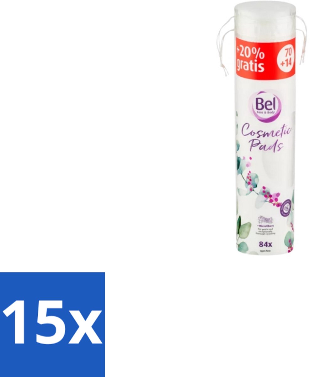 15 x Bel Cosmetic – Make-up Remover Pads – Rond – Zacht & Verzorgend - Make-up Remover Pads - Gezichtsreiniging - Huidverzorging - Make-up Verwijderen - Make-up Verwijderen Pads