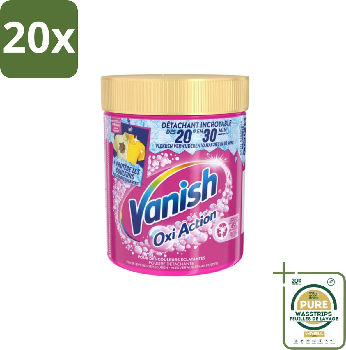 20 x Vanish – Wasbooster Poeder – Oxi Action Gekleurde Was – 470 g - Grootverpakking - Gekleurde Was - Vlekverwijderaar - Wasbooster - Kleurbehoud - Anti-verkleuring