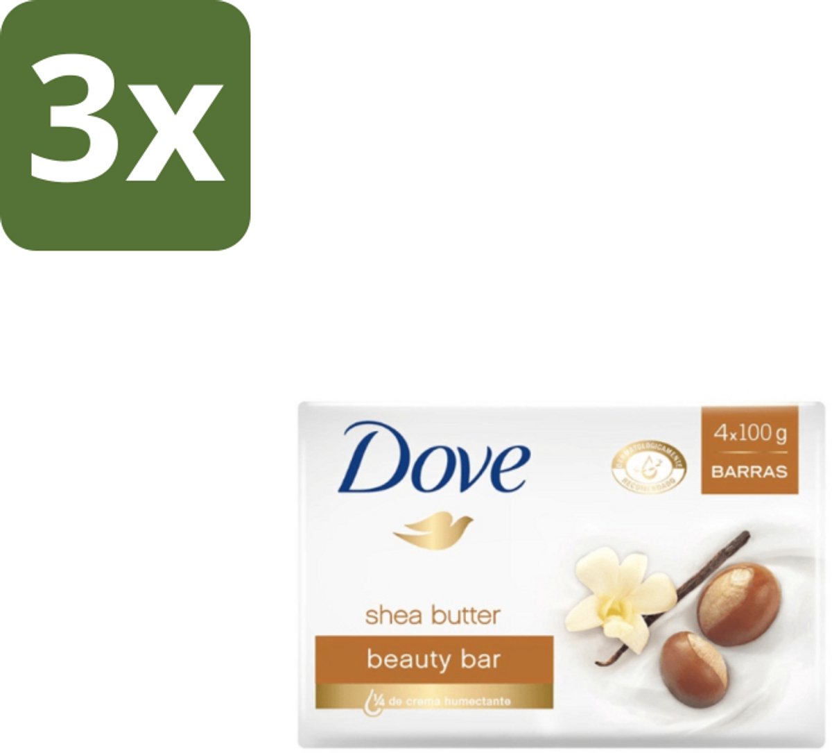 3 x Dove – Zeep – Sheabutter – 4 x 90 g - Zeep Sheabutter - Huid Verzorging - Droge Huid - Milde Reiniging - Voedende Zeep