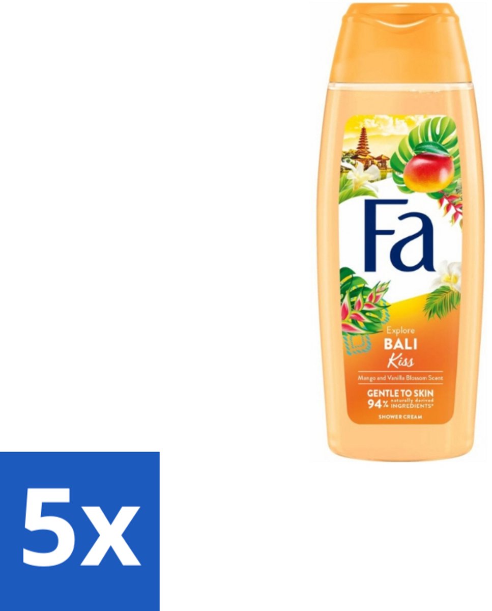 5 x Fa Douchegel Peach Pacific 250 ml - Douchegel - Mango - Vanillebloesem - Tropisch - Vegan