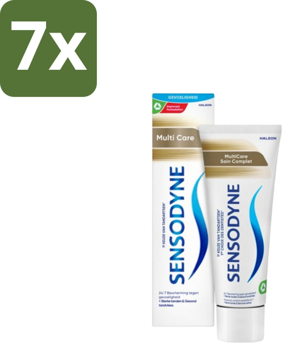7 x Sensodyne Tandpasta MultiCare 75 ml - Gevoelige Tanden - Mondverzorging - Tandpasta - Tandgevoeligheid - Tandplak