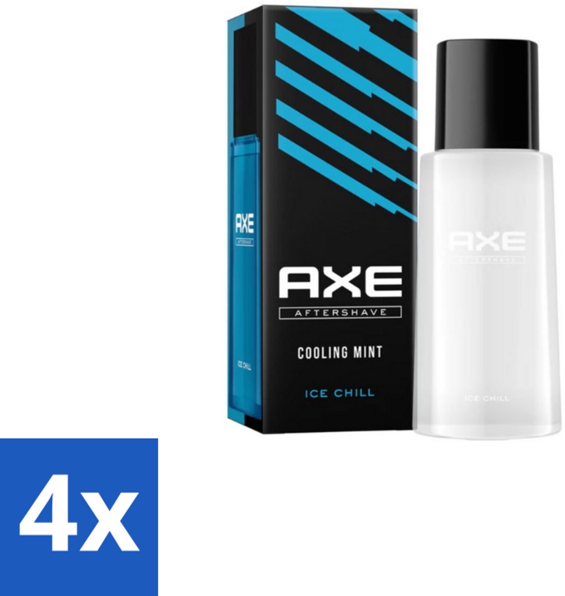4 x Axe – Aftershave – Ice Chill – Cooling Mint – 100 ml - Aftershave - Verkoeling - Huidverzorging - Scheren - Frisheid
