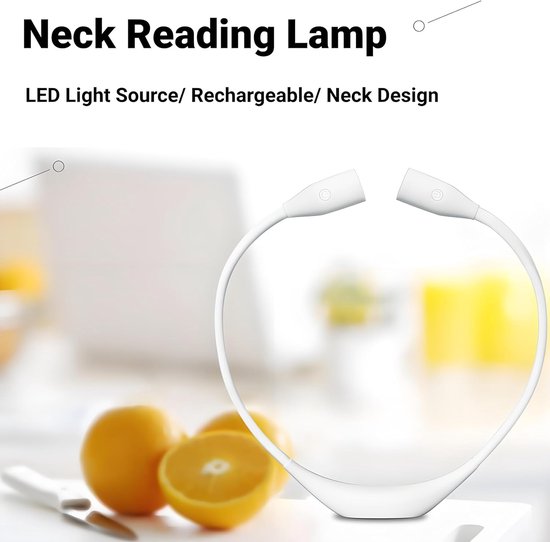 Neklicht Boeklamp - Oplaadbare leeslamp - Lezen in bed - 360° Flexibel - USB Oplaadbaar - Wit — afbeelding 5