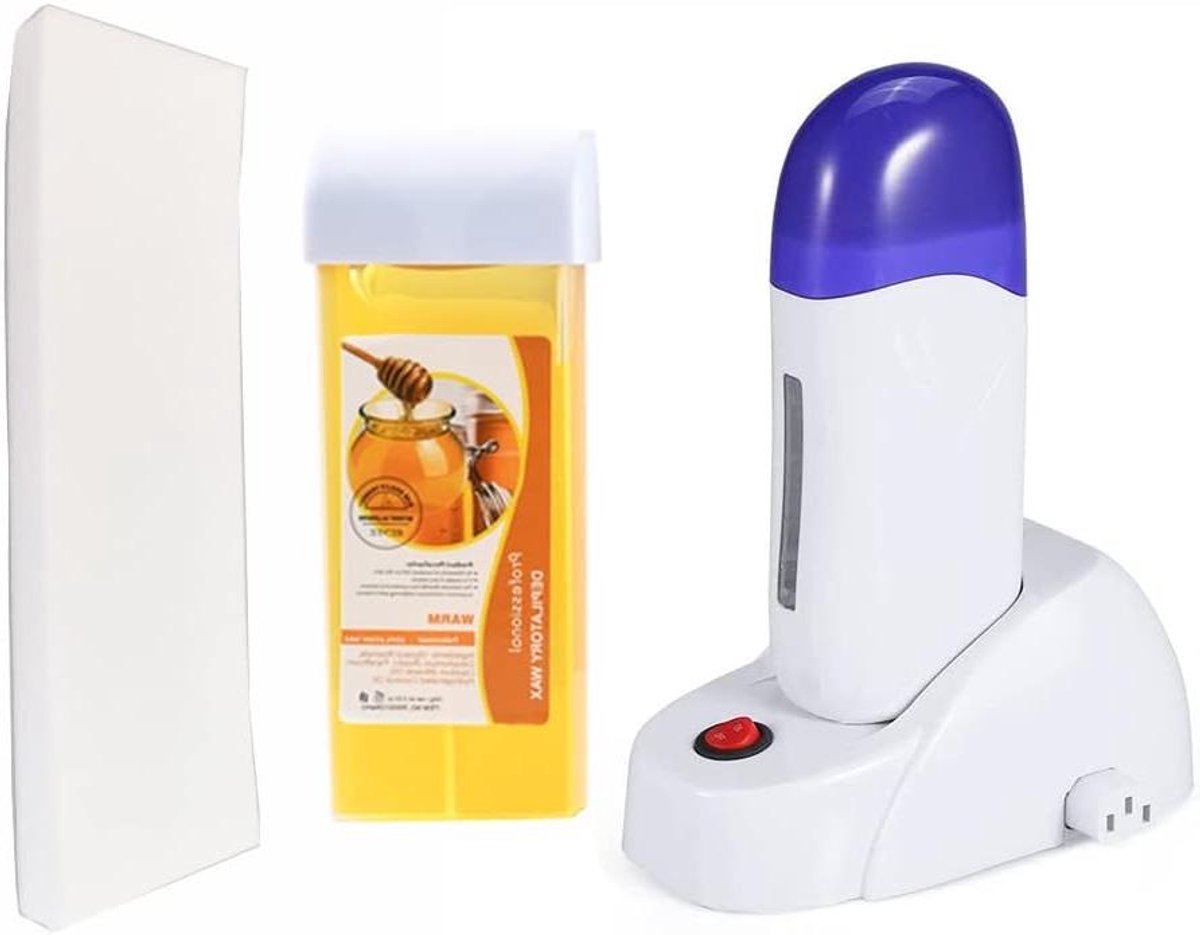 Wax Verwarmer Set - Ontharingsapparaat - Haar Verwijderen - Automatische Verwarming - 100 ml - Paars Wit