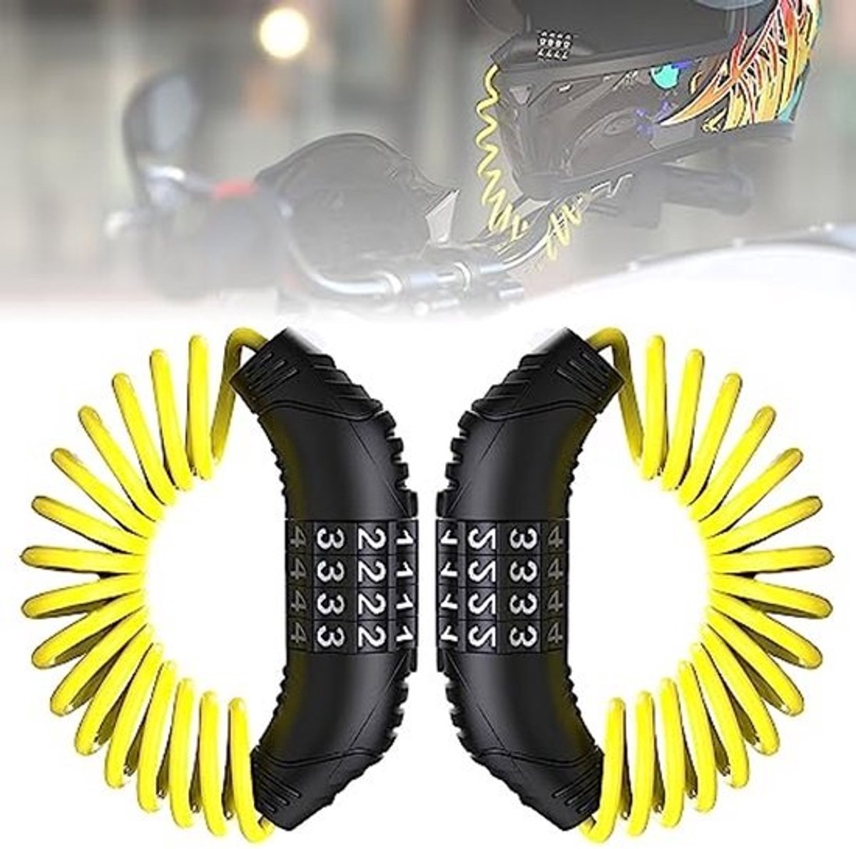 Motorhelm Slot Kabel met Combinatie - Veiligheidslock voor Fiets, Scooter en Motor (2 Stuks)