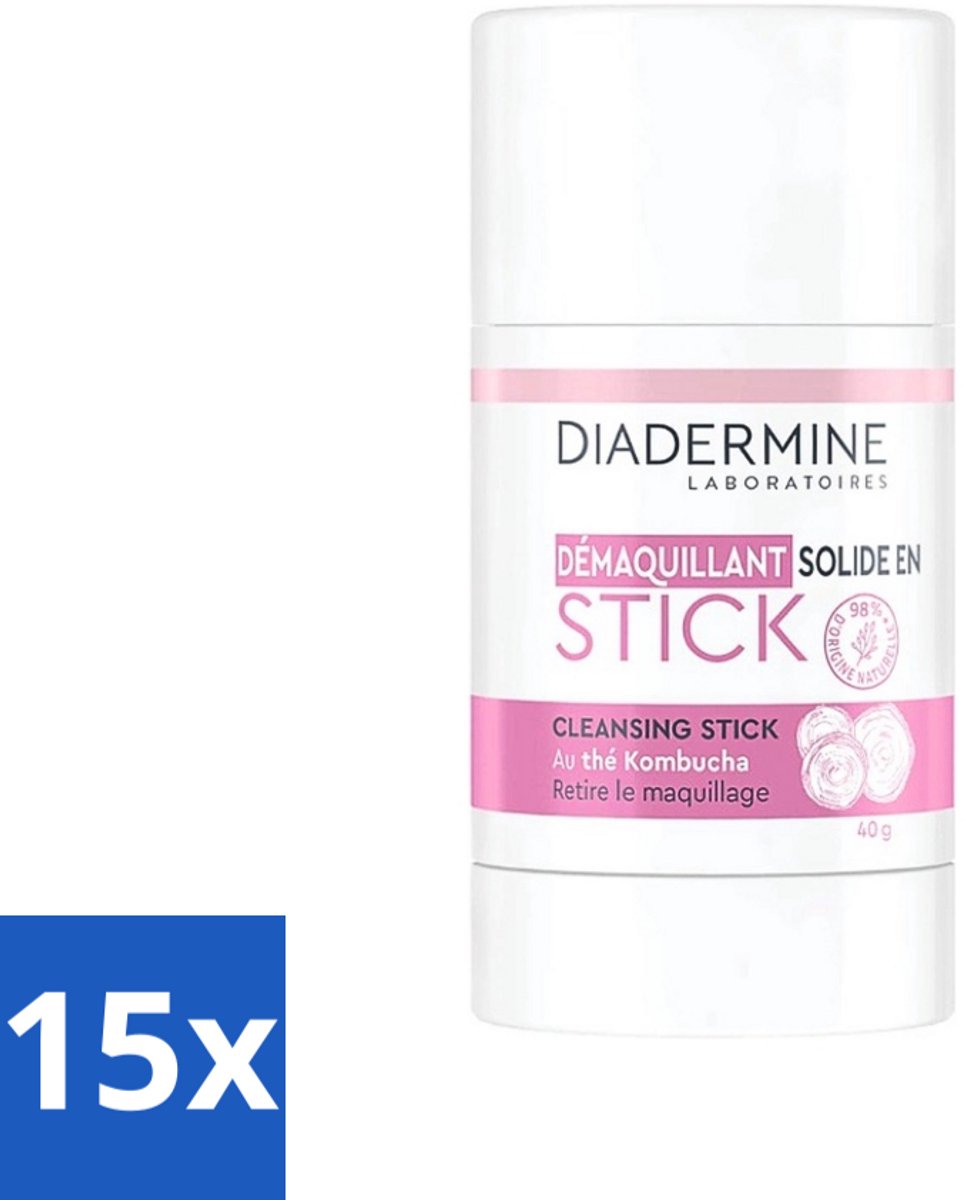 15 x Diadermine - Essential Care - Cleansing Stick - Kombucha - 40g - Huid Reinigen - Huid Verzorgen - Kombucha Thee - Huid Reinigingsstick - Natuurlijke Huidverzorging