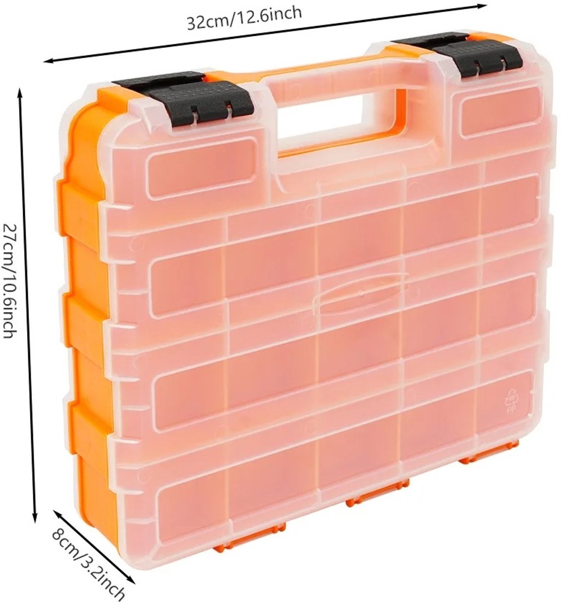 Geargalaxy Gereedschapskist - Gereedschapsbox - Organizer - Opbergkoffer - Onderdelenkist - Sortimentsdoos - Schroevenbak - 34 Vakken