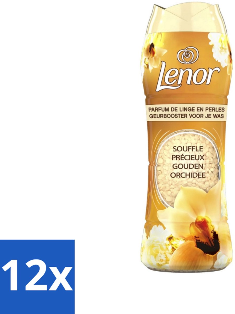 12 x Lenor - Geurbooster - Gouden Orchidee - 22 Wasbeurten - Lenor Geur - Wasgeur - Geurbooster - Wasverzachter - Gouden Orchidee