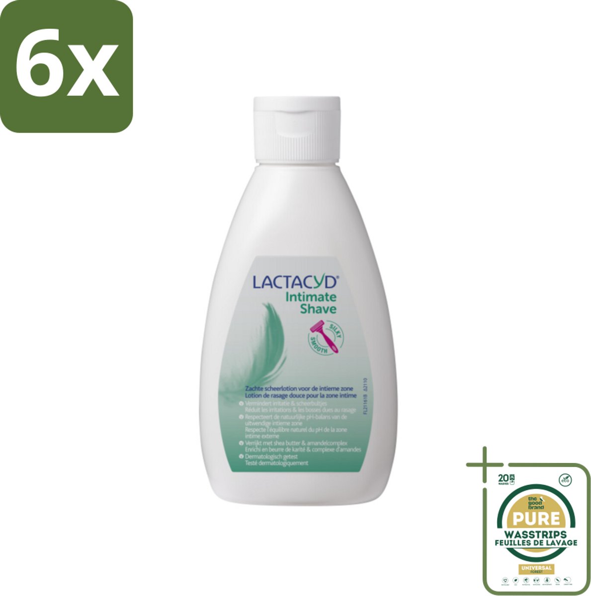 Lactacyd – Intimate Shave – Scheerlotion – 200 ml - Voordeelverpakking - 6 stuks - Scheerbultjes - Irritaties