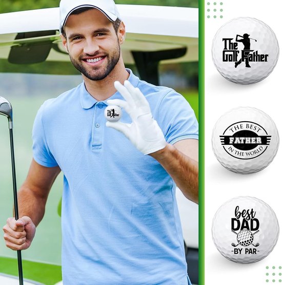 3 Stuks Golfballen Cadeauset voor Verjaardag - Grappige Golfballen voor Mannen en Vader, Ideaal voor Golf Enthousiastelingen — afbeelding 3