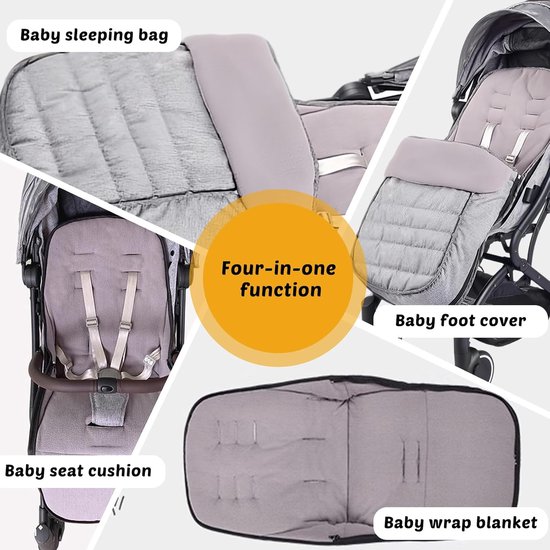 Voetenzak Kinderwagen - Buggy Zak - Baby Warm Houden - Wind Waterafstotend - 44.6 x 25.8 x 12.7 cm - Grijs — afbeelding 3