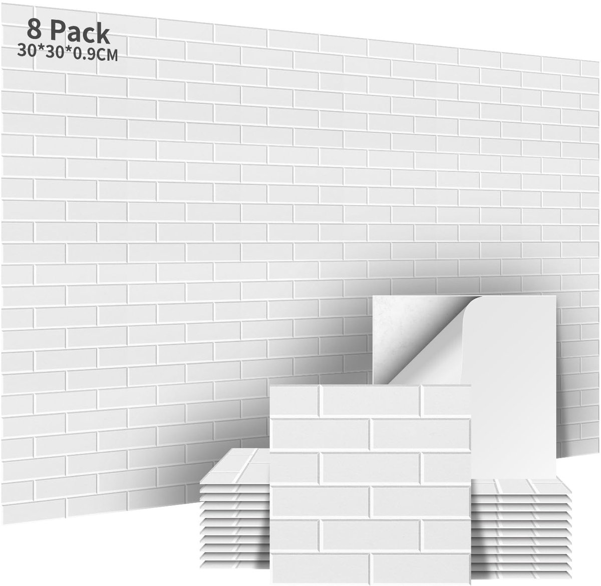 Solidchoice - Set van 8 Zelfklevende Akoestische Panelen 30x30 cm voor Geluidsisolatie