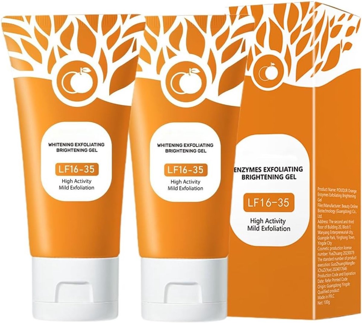 Natuurlijke Oranjegel voor Exfoliatie, Diepe Reiniging en Verfrissing van de Huid, Geschikt voor Alle Huidtypes