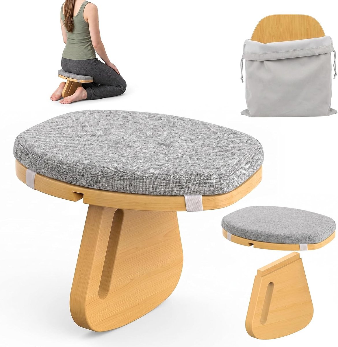 Comfortabele Meditatiebank met Schuimkussen, Ideaal voor Seiza-Houding en Ontspanning