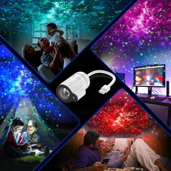 2‑in‑1 Galaxy Sterprojector Nachtlamp - USB gevoede LED Nachtlamp - Geschikt voor sfeerverlichting thuis — afbeelding 4