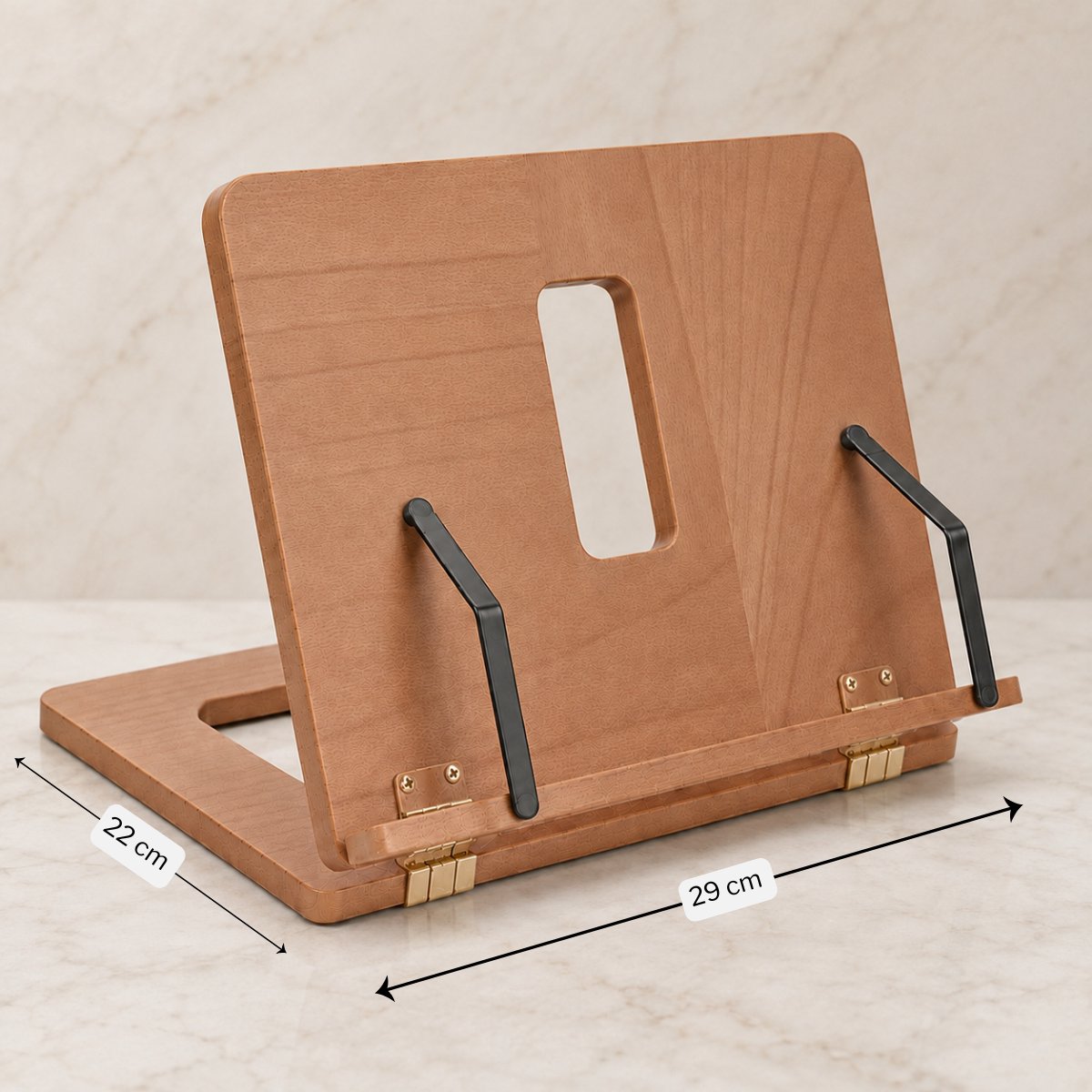 MasonPro Verstelbare Boekenstandaard Hout - Kookboek Standaard - Kookboekhouder - Tablet Standaard - Boeken Houder - Boekhouder - Boekensteun - Leesstandaard - Antislip - 22x29CM — cadeau in Kookcadeaus - foto 7