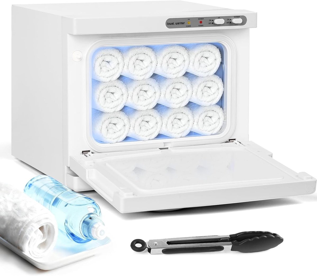 Handdoekwarmer - Wit - 8 L - 3-in-1 Elektrische UV-Sterilisator - Voor Thuis en Salon Gebruik