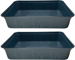 Stabiele plantenschaal - Kweekbak zaaitray - Planten verplaatsen - Waterdicht zonder gaten - 38 x 28 x 8 cm - Antraciet