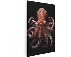 Artaza Canvas Schilderij Octopus - 100x150 cm - Groot - Wanddecoratie Dieren - Muurdecoratie Inktvis - Decoratie Zeedier - Schilderijen Op Canvas