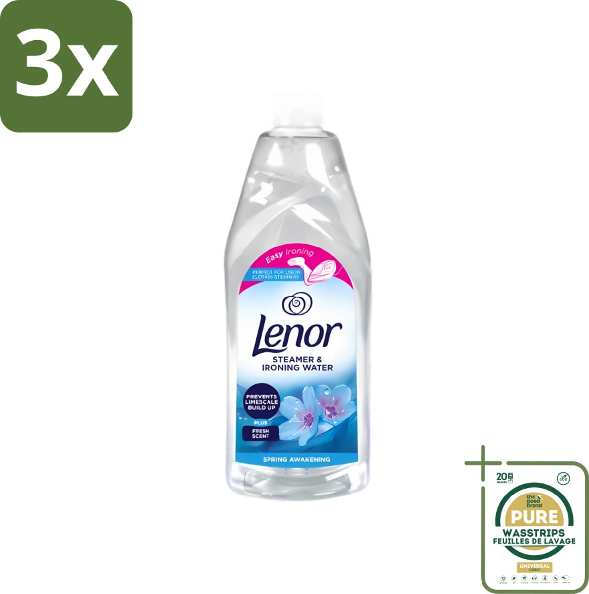 3 x Lenor - Strijkwater - Spring Awakening - Textielverfrisser - 1000 ml - Grootverpakking - Strijkwater - Textielverfrisser - Wasgoed - Frisheid - Kleding