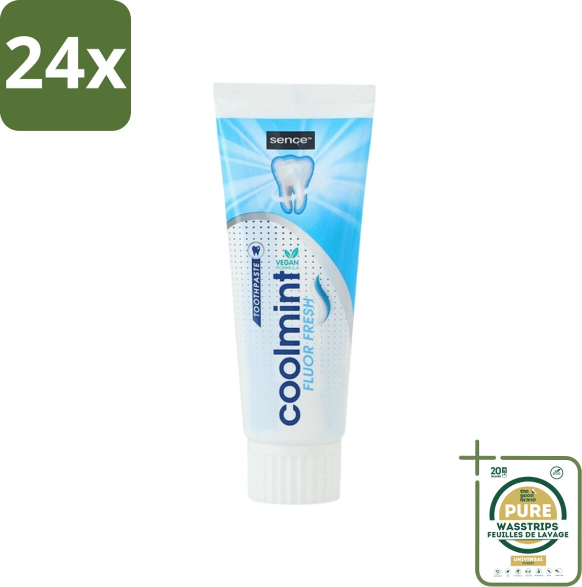 Sence - Freshmint - Tandpasta - Met Fluor - 75 ml - Voordeelverpakking - 24 stuks - Frisse adem - Mondhygiëne
