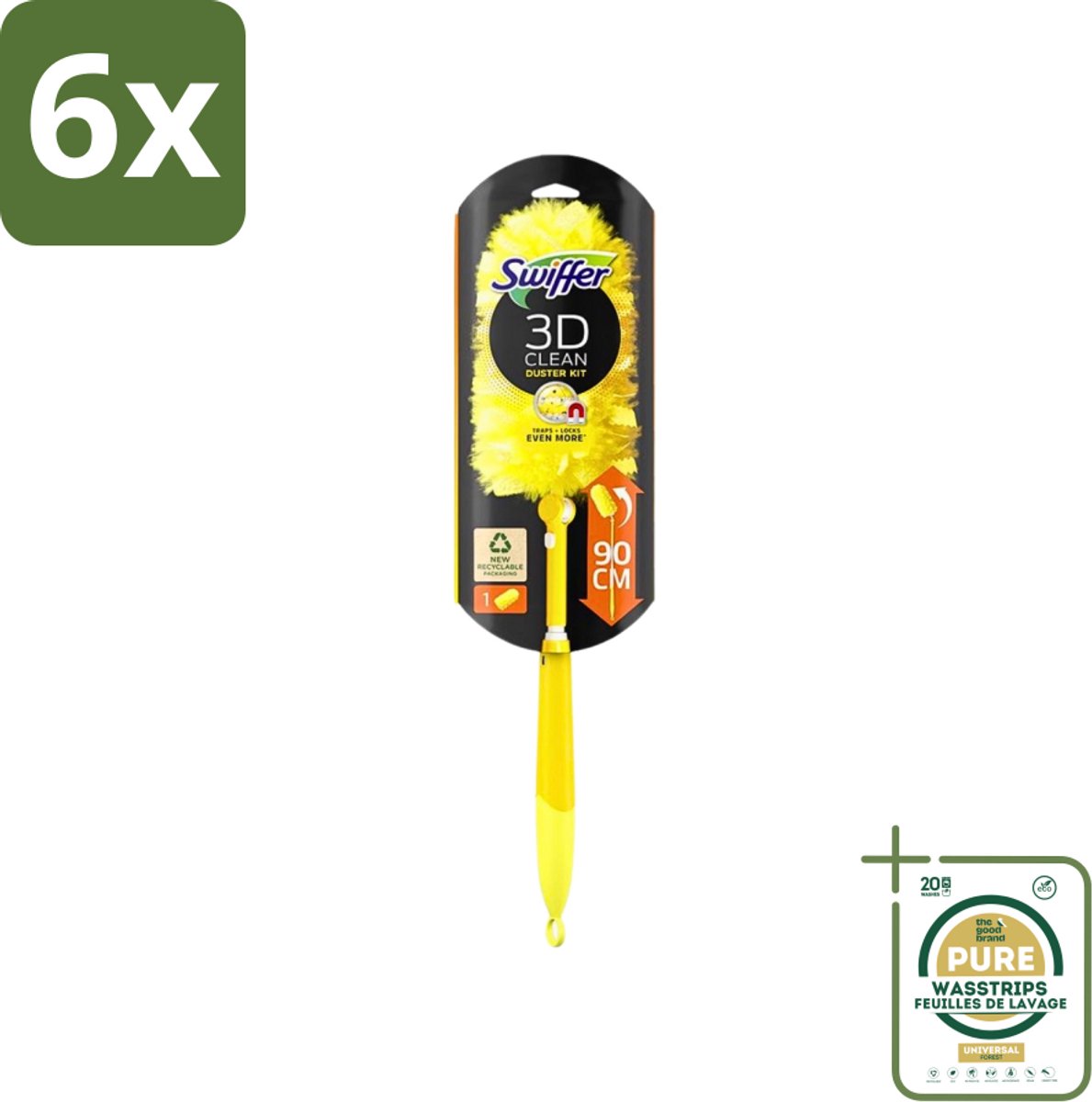 Swiffer - Duster XXL - Telescopische Plumeau - 360° Stofverwijdering - Handvat + 1 Doek - Voordeelverpakking - 6 stuks - Stofvrij - Stofvrij interieur
