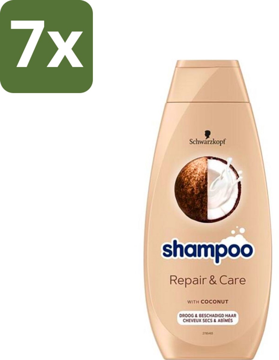 7 x Schwarzkopf - Shampoo Repair & Care - Herstelt Beschadigd Haar - 400 ml - Herstel Beschadigd Haar - Droog Haar - Gespleten Haarpunten - Pluis - Haar Verzorging